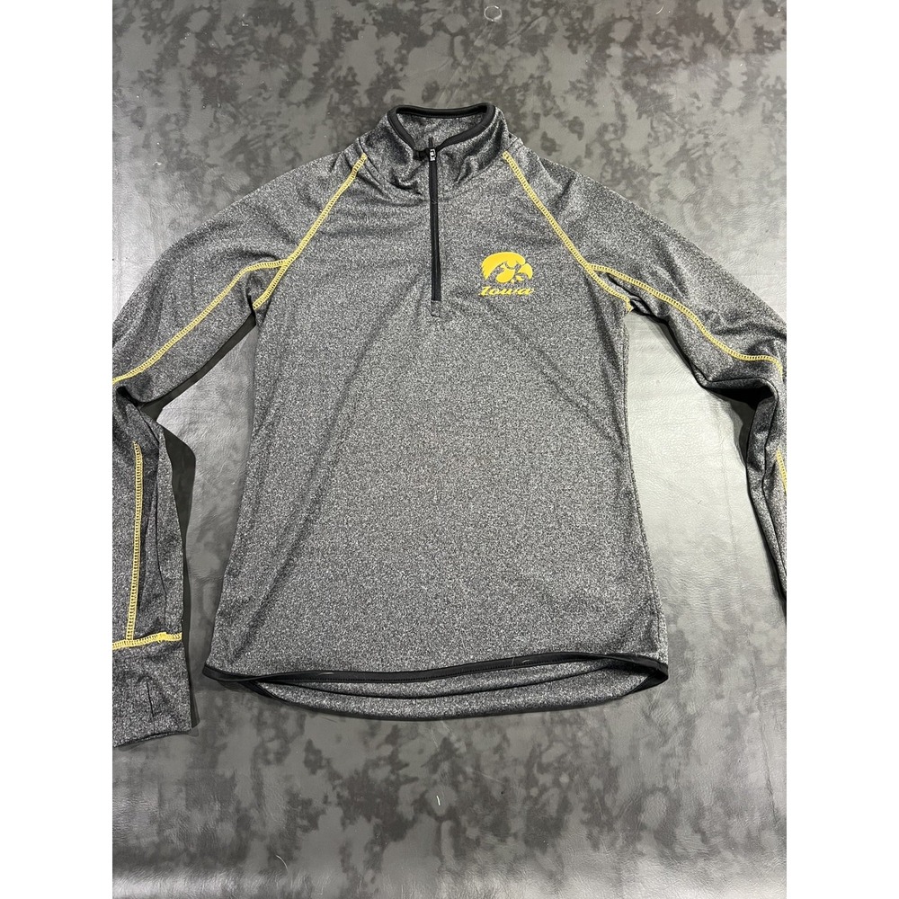 Iowa Hawkeyes Womens Medium Colosseum   Grey 1/4 Zip Pullover Shirt Thumbholes